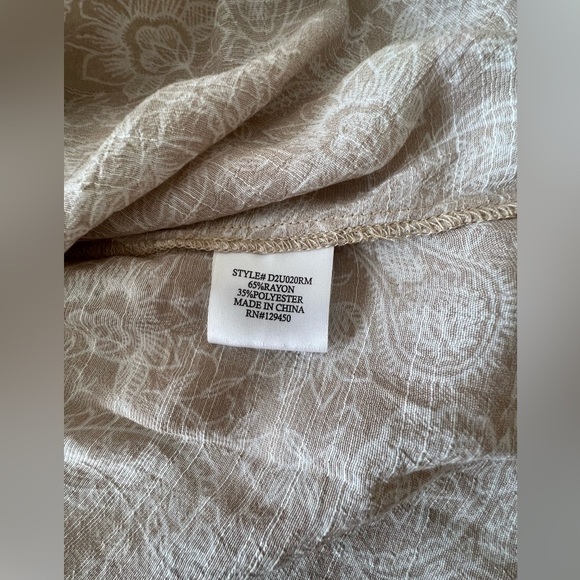 NWT Fred David Paisley 3/4 sleeve Blouse Size M - Picture 3 of 3